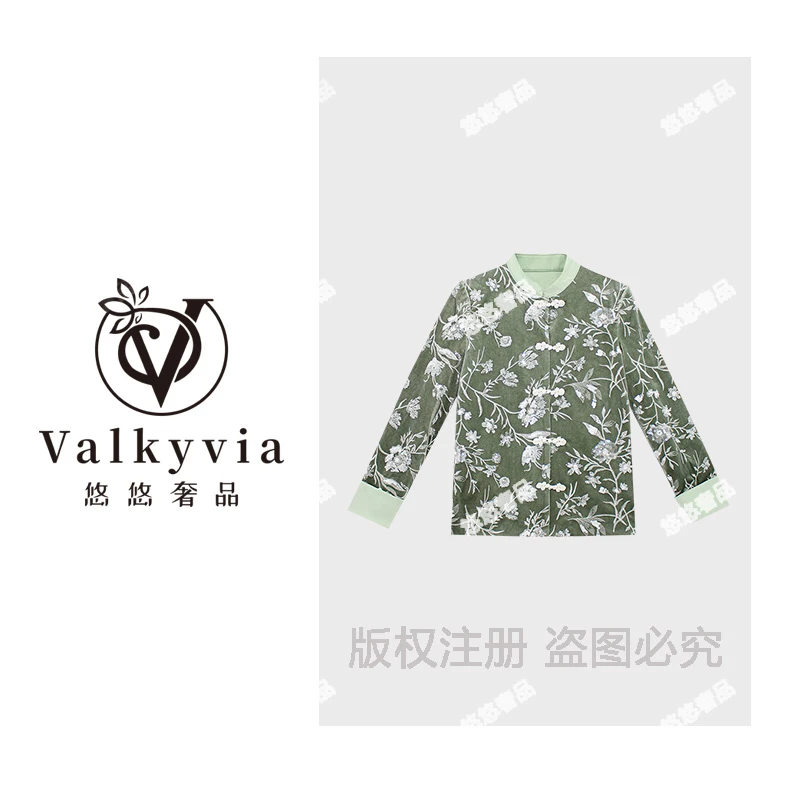 【Valkyvia/悠悠奢品】新款国风重工刺绣丝绒新中式外套上衣715