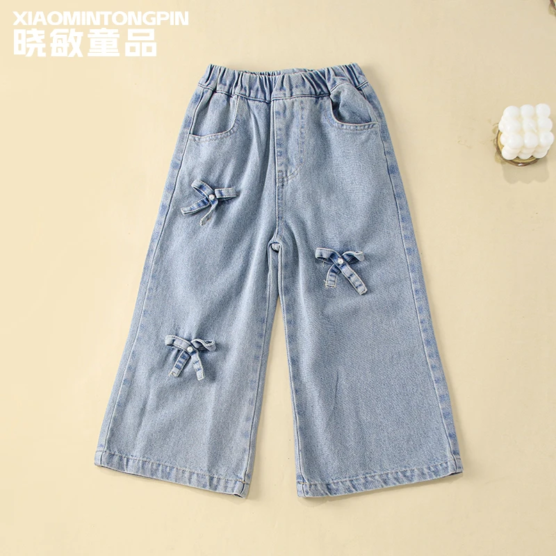 珍珠蝴蝶结牛仔裤3C2916