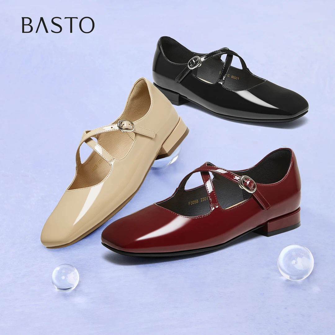 百思图2025秋季新款玛丽珍鞋时尚复古法式潮流女单鞋F3058CQ5