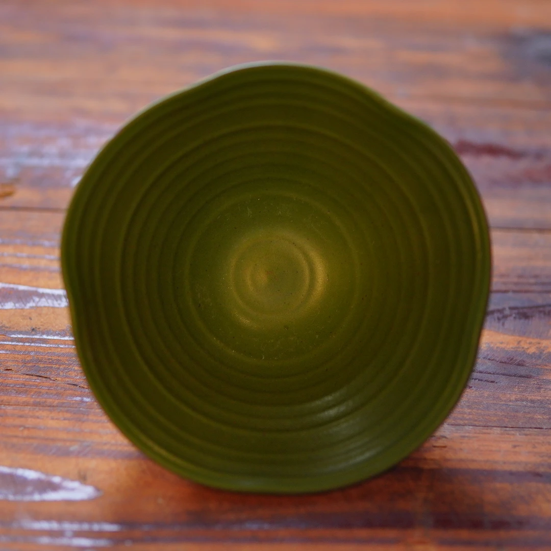 斗笠碗米饭碗竹叶绿 14cm*6.4cm LXw003