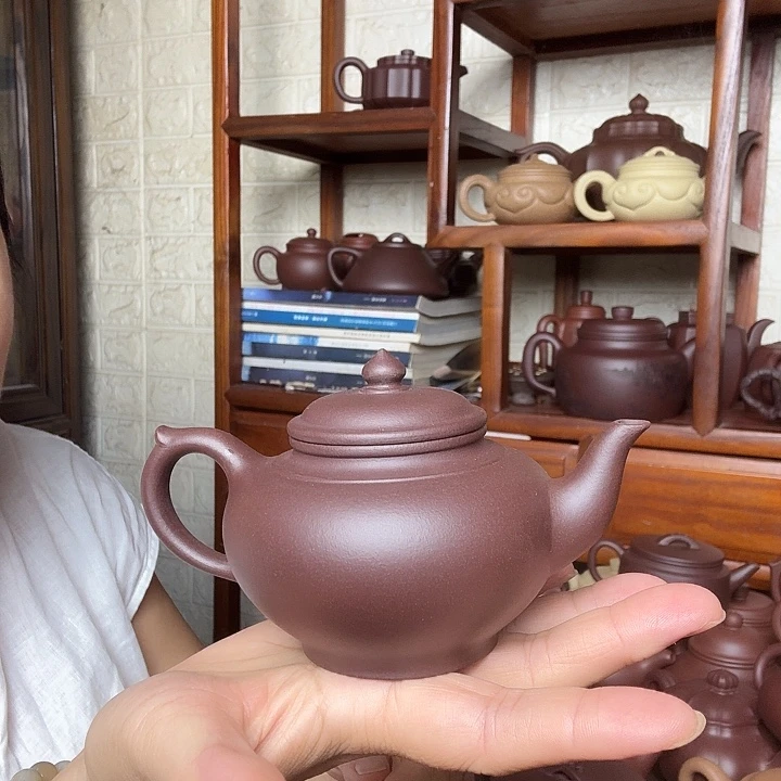 文***人茶壶紫砂笑樱200cc半手工
