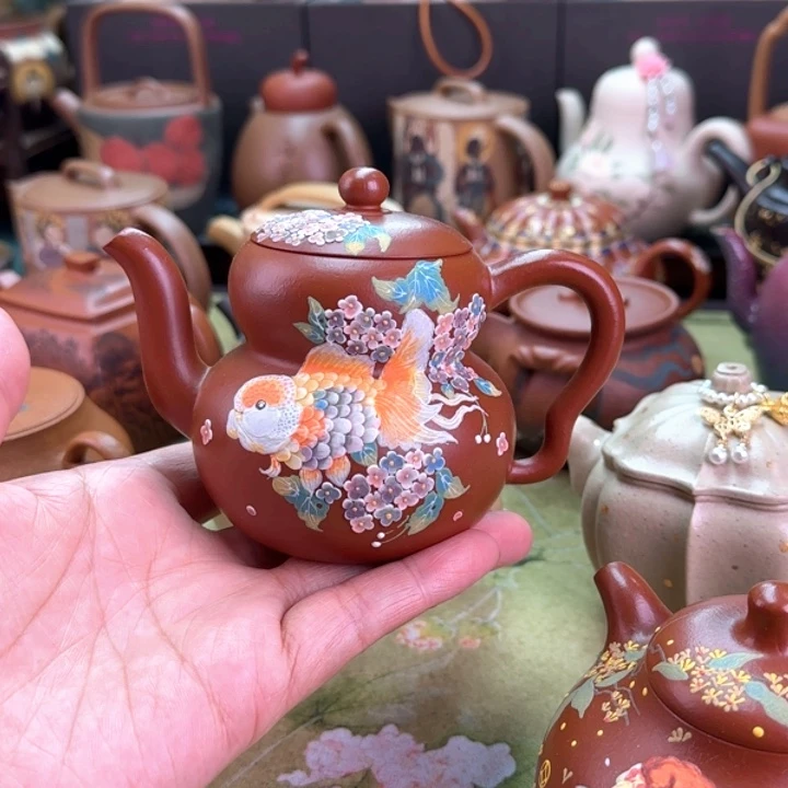 茶壶紫砂葫芦金鱼
