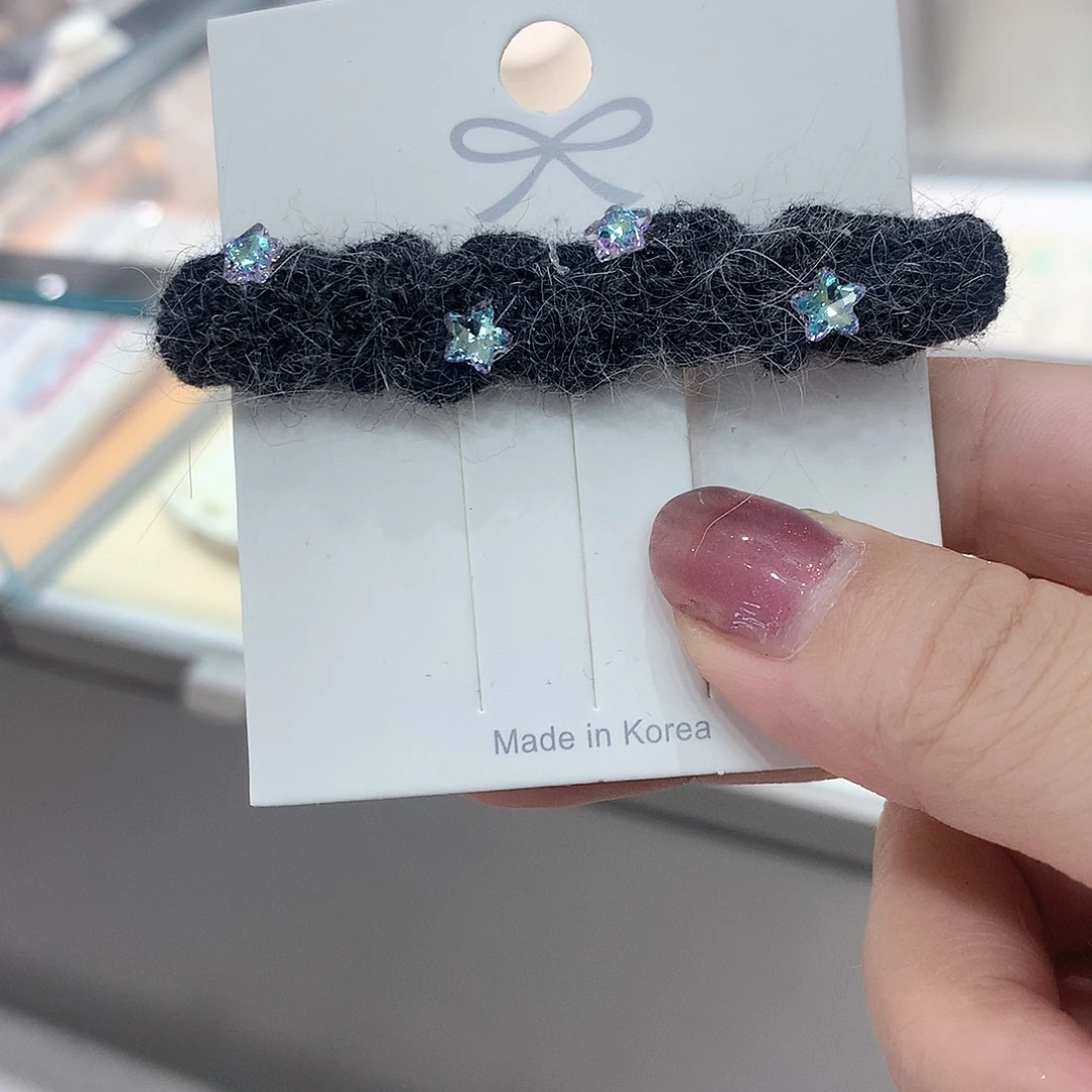 布艺铁合金灰色星星毛线鸭嘴