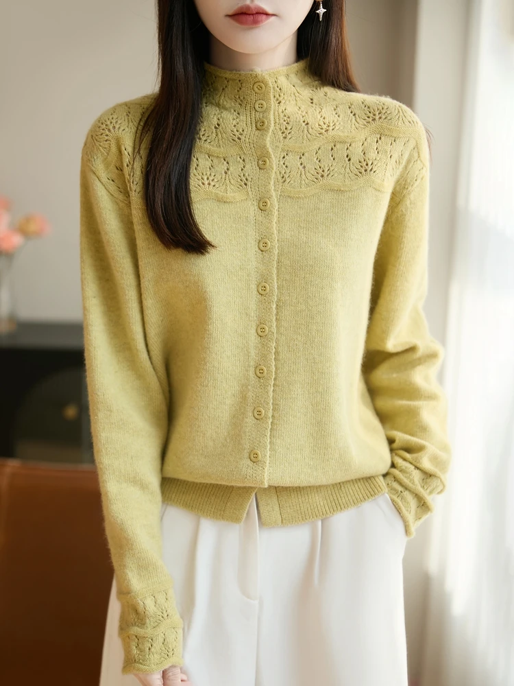 冬季新款糯米绒加厚保暖显瘦气质百搭镂空设计打底外穿针织上衣