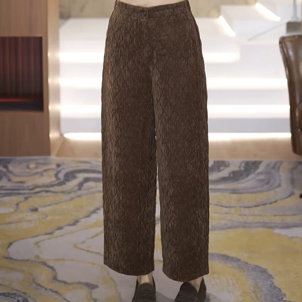 【渲渲推荐】YMJJ-91396冬季时尚菱格休闲棉裤