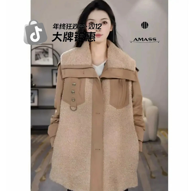 阿玛施540007秋冬新款复古老钱风时尚百搭气质新雪丽棉服女540007