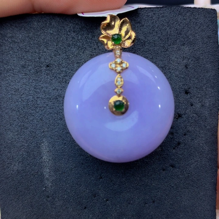 翡翠18K金镶嵌手链翡翠