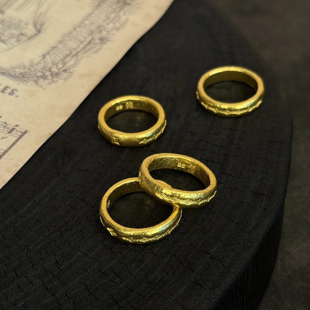 【金娜娜】如意金钱戒  足金999 细工正品 古法錾刻工艺 简约大气