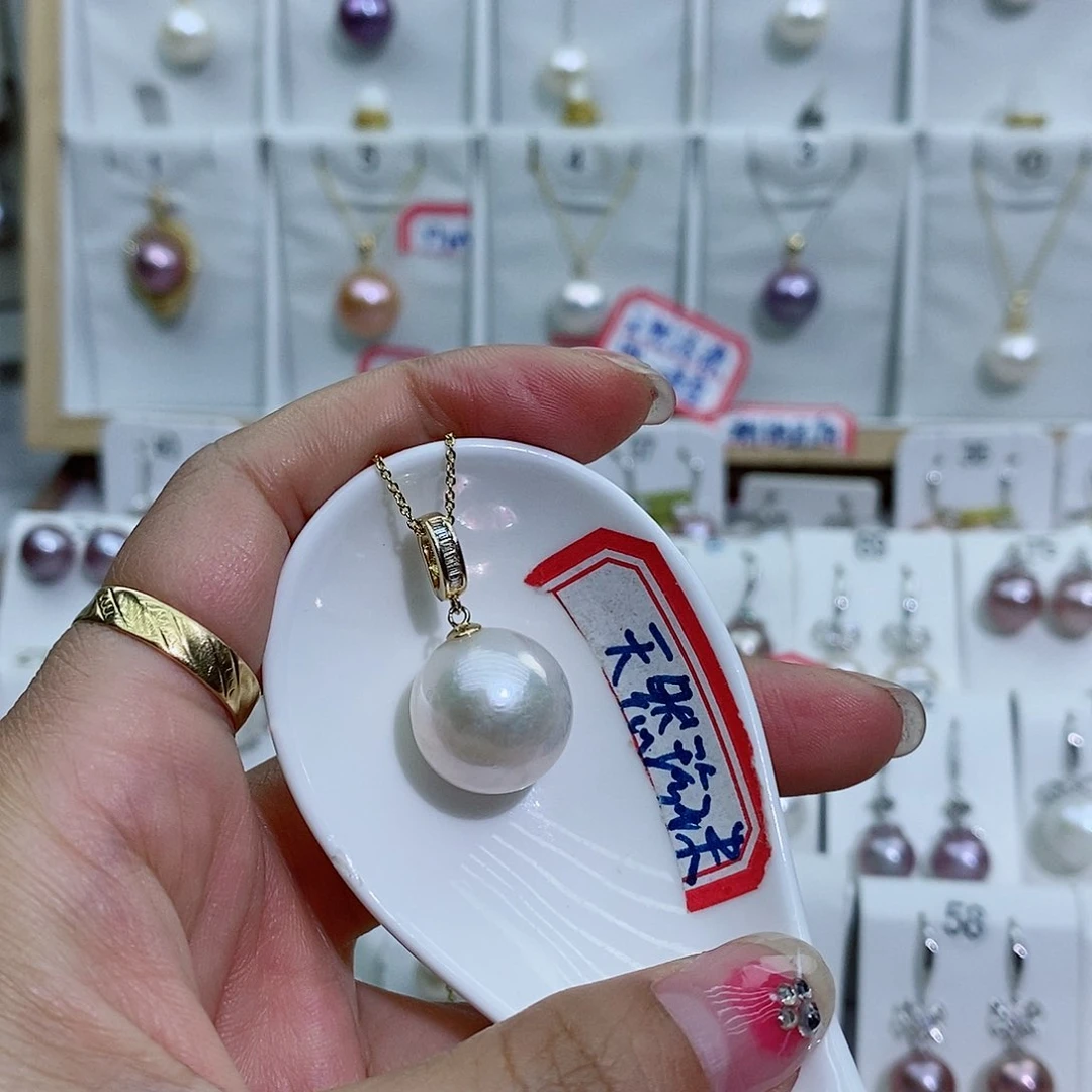 淡水珍珠银S925镶嵌吊坠(赠链)