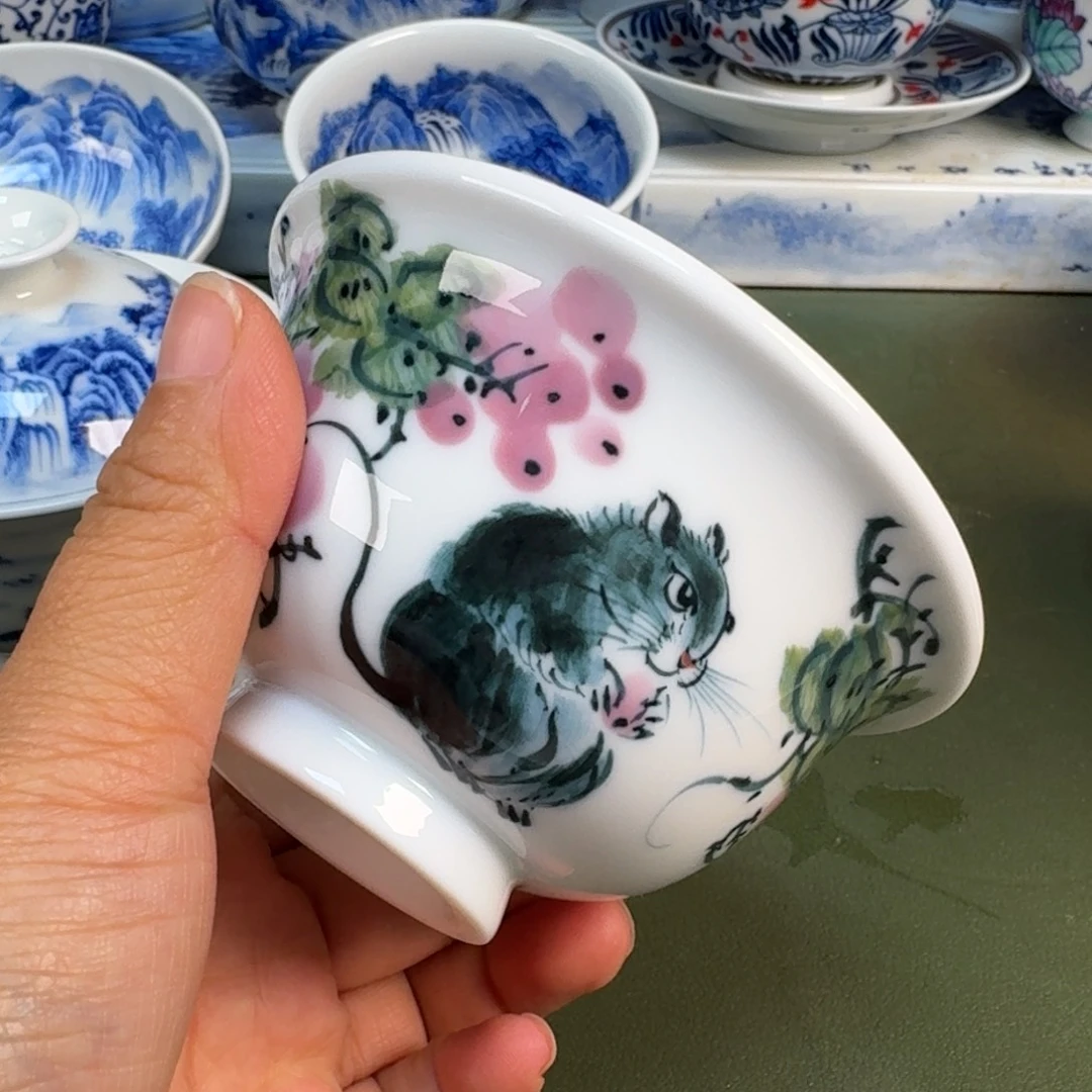 陶景德镇纯手绘茶具圆圆209