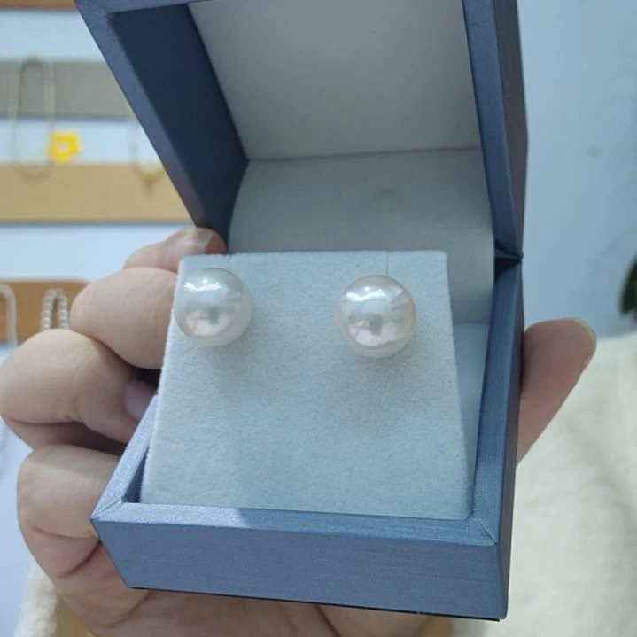 银S925镶嵌耳饰淡水珍珠