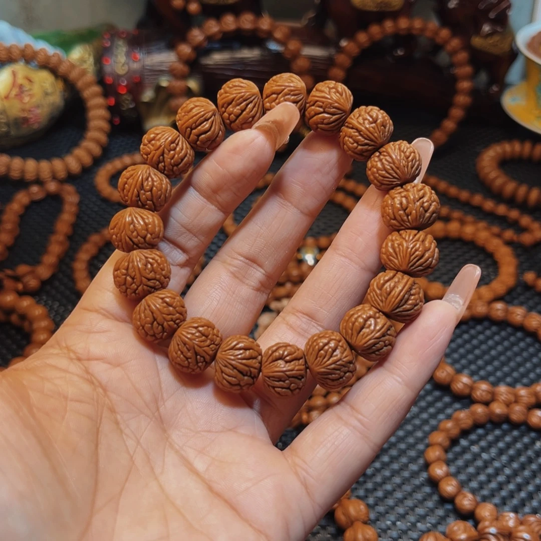 桃核手串15野生籽红皮荔枝