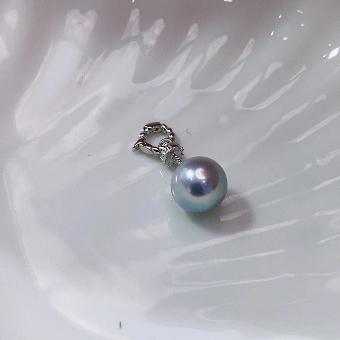 银S925镶嵌海水珍珠特价真多麻吊坠可**?