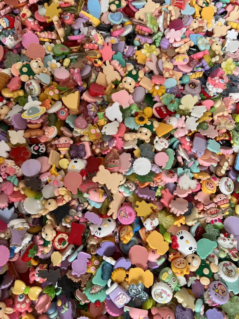 亮面小卡树脂配件按斤清货DIY发夹配件