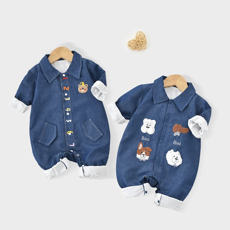 【春上新】婴儿连体双层春季哈衣新生儿爬服潮流宝宝春装衣服外穿