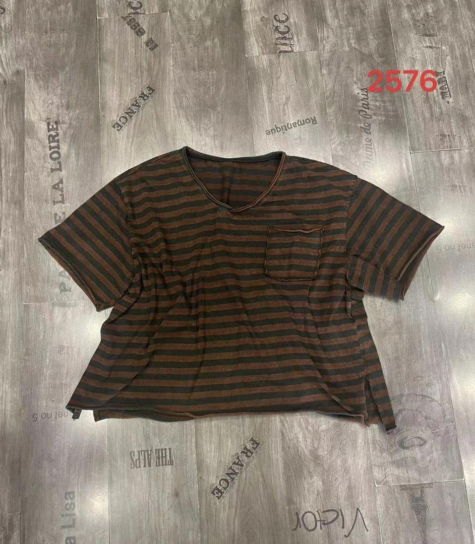 2576-4重磅推出新款欧货潮牌条纹短袖舒适透气