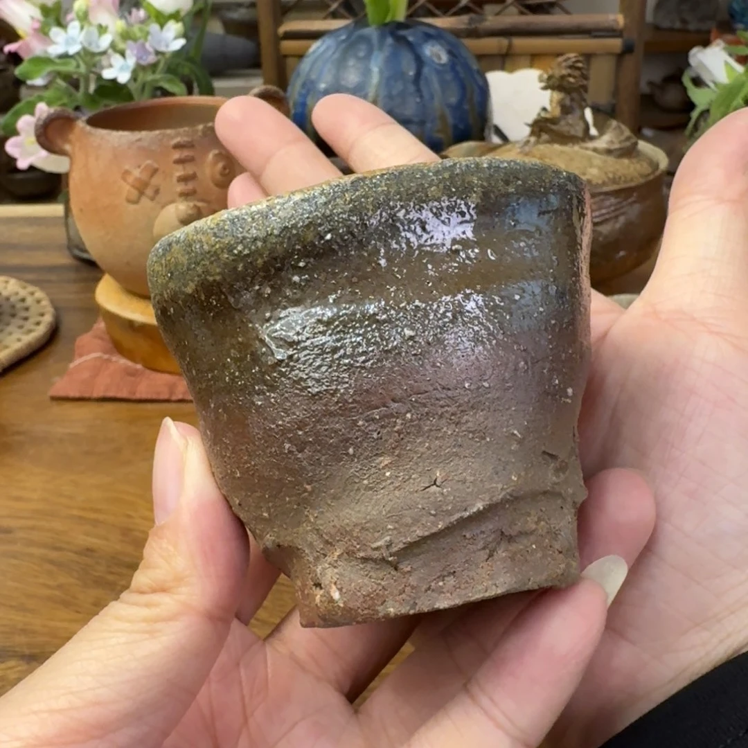 末石泰节备前烧典藏版小号方口杯福利一口价