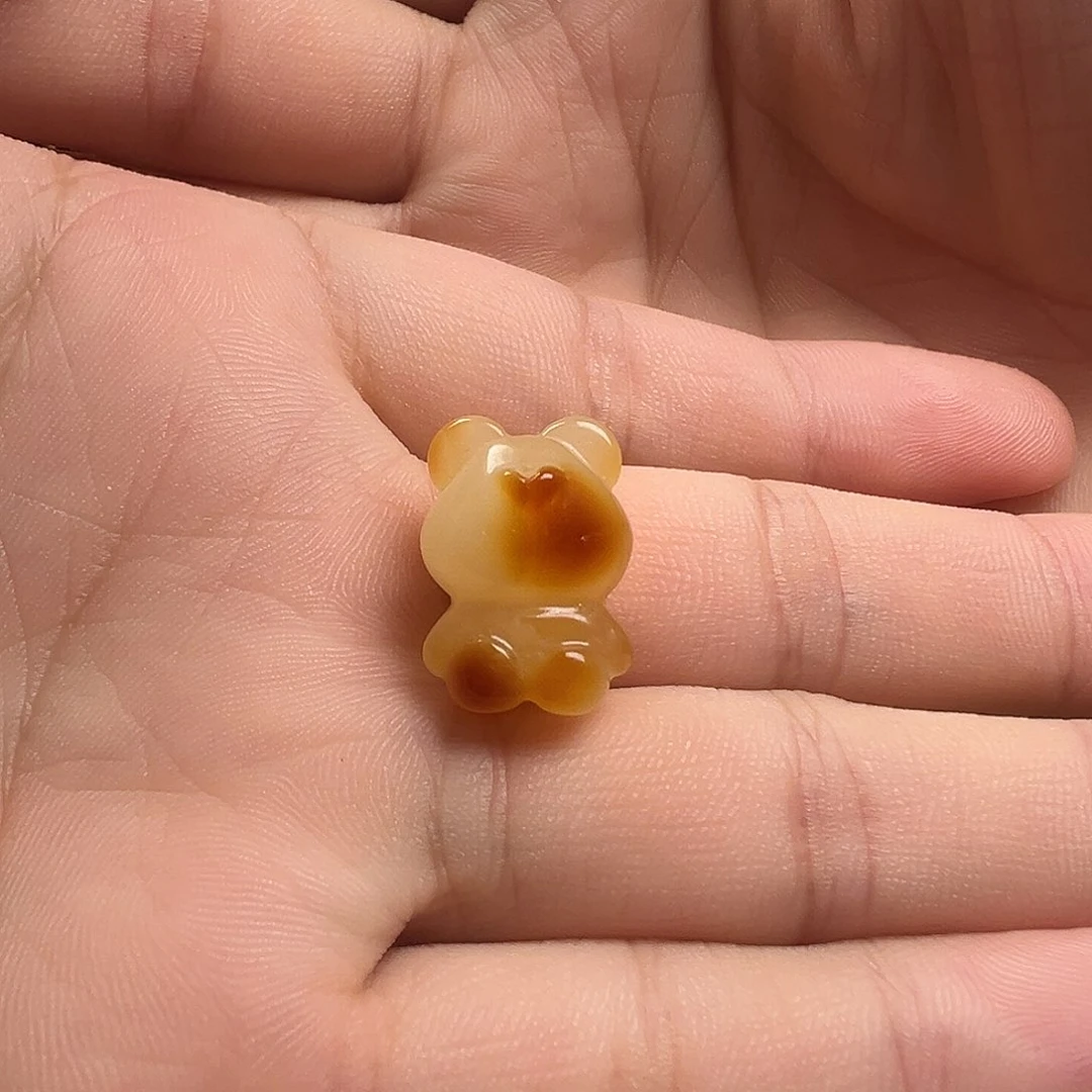 蜜蜡颈饰未镶嵌小熊提溜微瑕（打孔不退换）