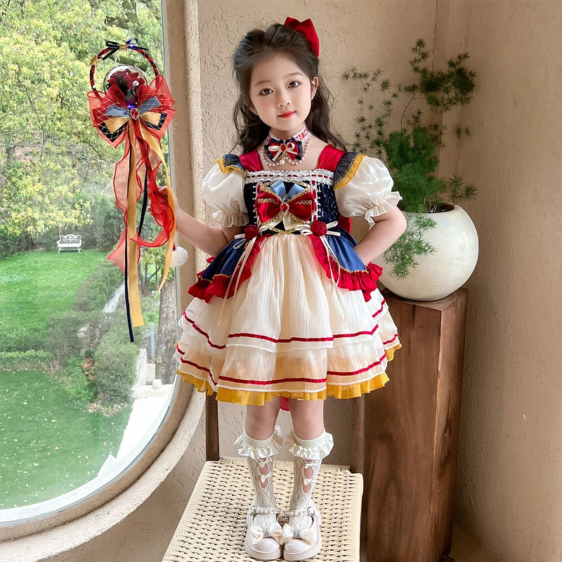 女童白雪公主裙2025新款夏装洛丽塔儿童洋气连衣裙夏季生日礼服裙