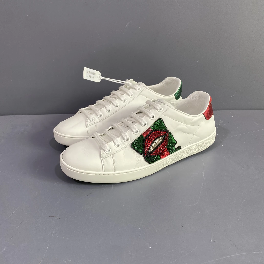 95新 GUCCI/古驰 39码 gucci 红唇 休闲鞋 成色可以 后跟通病 260