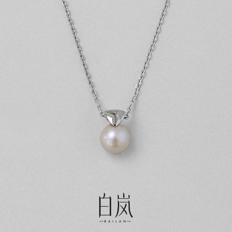 白岚小珍珠项链女轻奢小众925银气质锁骨链坠链简约设计师XL3602