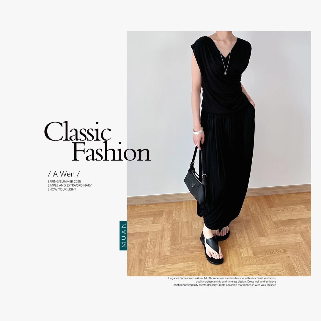 木岸MUAN：《无花果半裙》定制宽松设计感高级简约半裙长裙YJ-23958