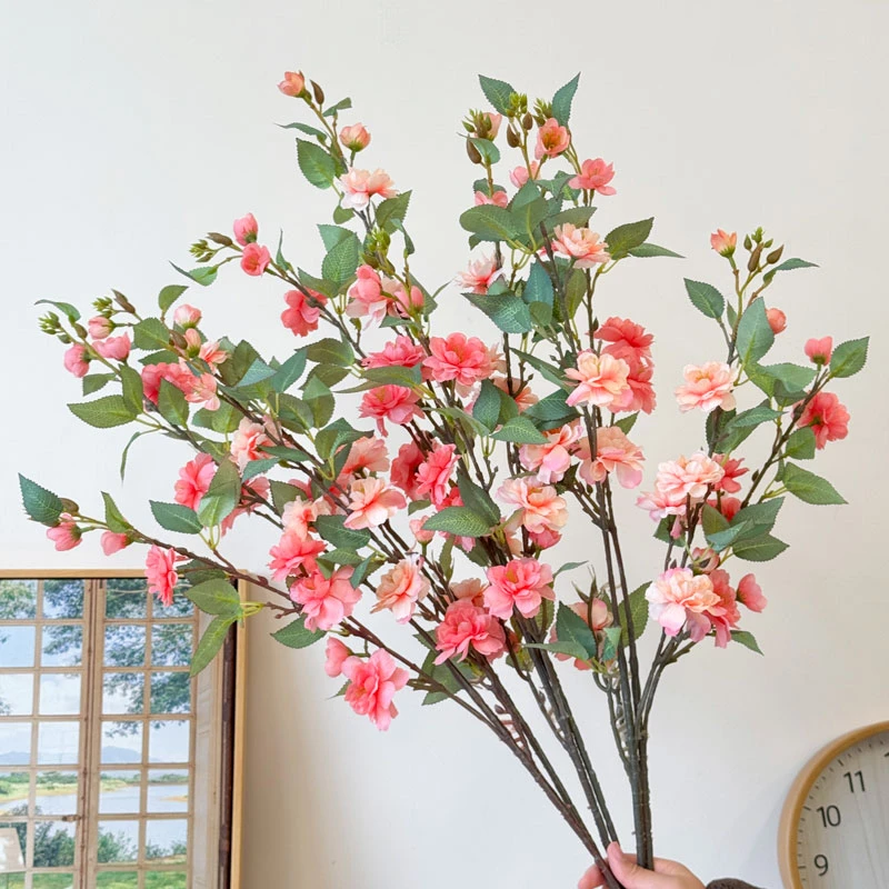 轻奢高端山茶花仿真花室内假花客厅摆件仿生干花餐桌装饰花艺摆设