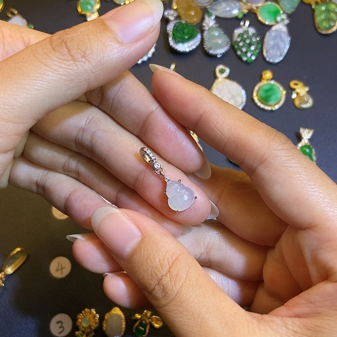 翡翠银S925镶嵌吊坠(不含链)