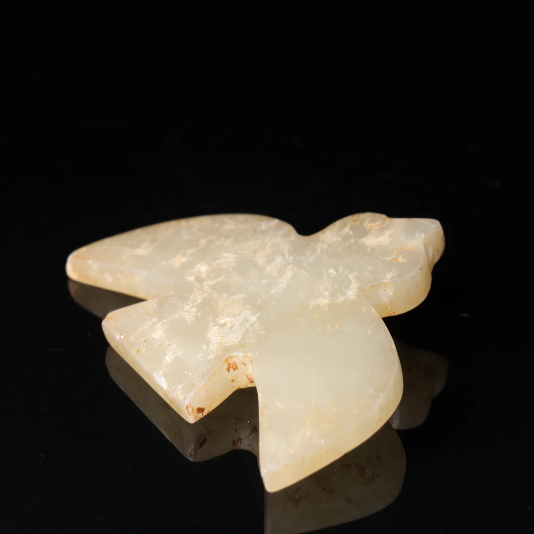 明代河磨玉玉枭花件-LM