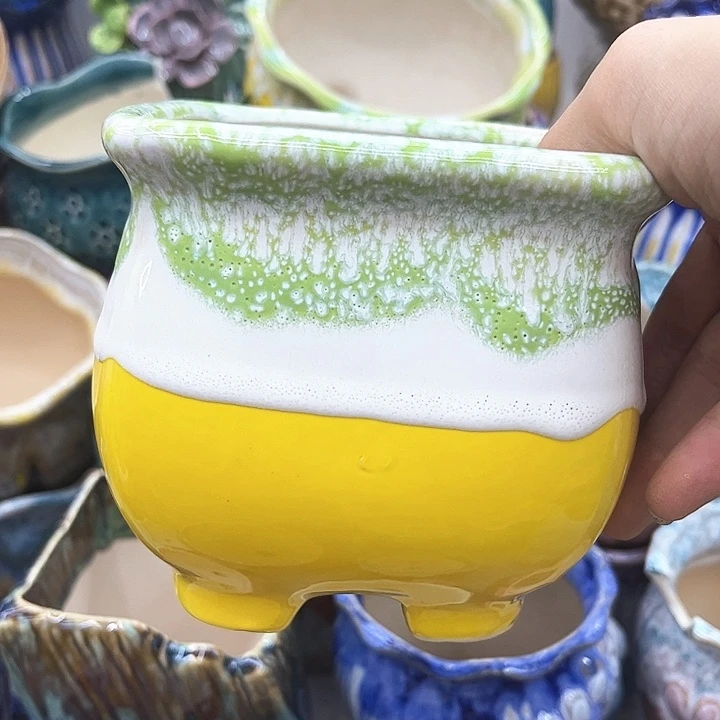 多肉绿植陶瓷花盆9.9包邮，有空