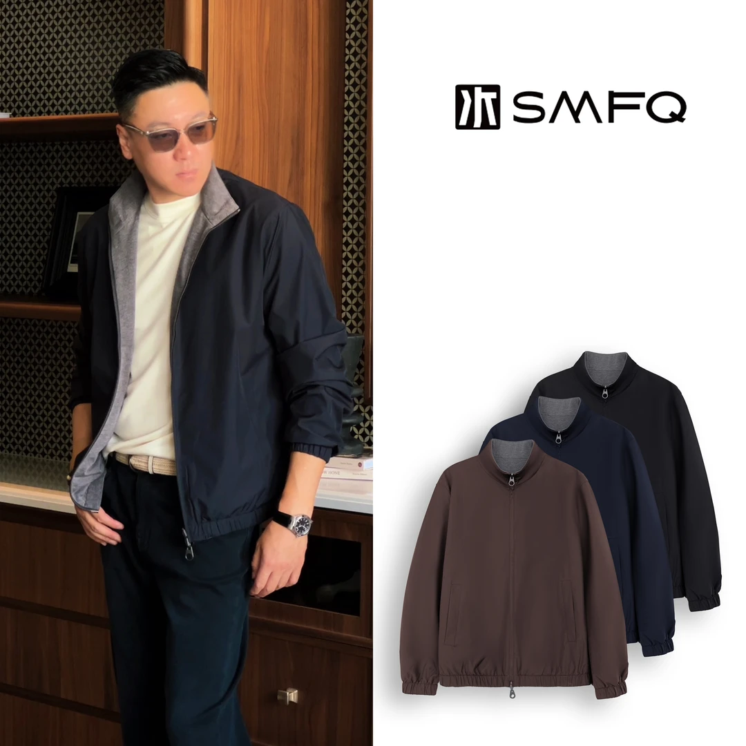 水木夫妻【男款】“双面英雄”L*P超细羊绒混纺 飞行员夹克外套