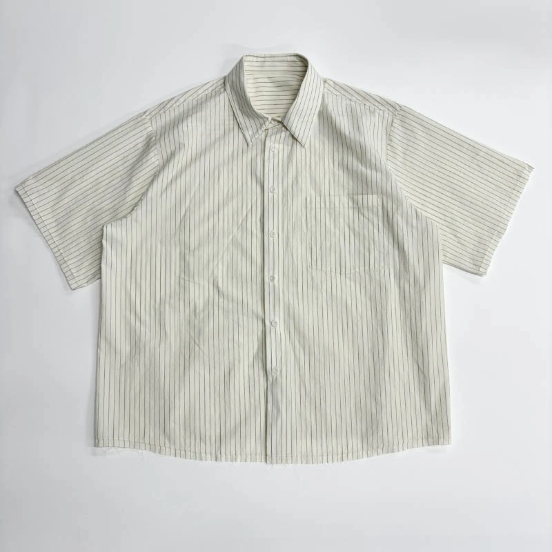 K10STUDIO日系条纹短袖衬衫