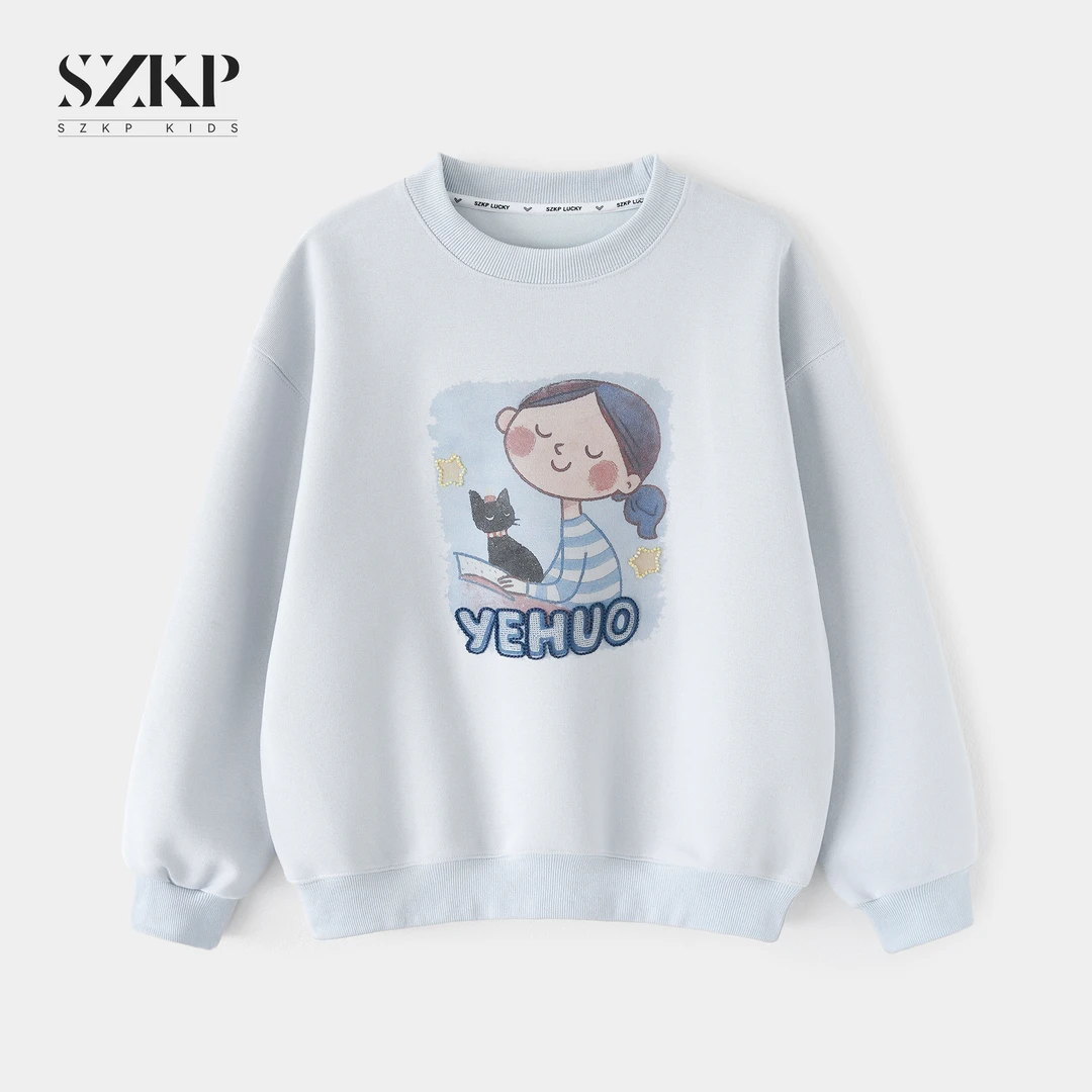 SZKP秋季新款女童装休闲上衣中大童时尚百搭儿童卫衣HSYQ553068