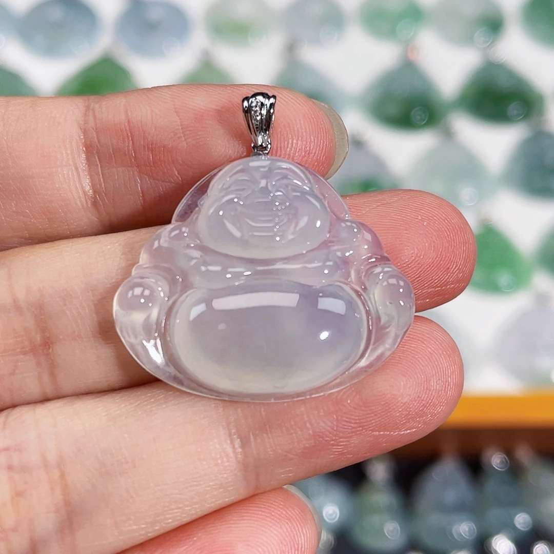 颈饰18K金镶嵌翡翠吊坠