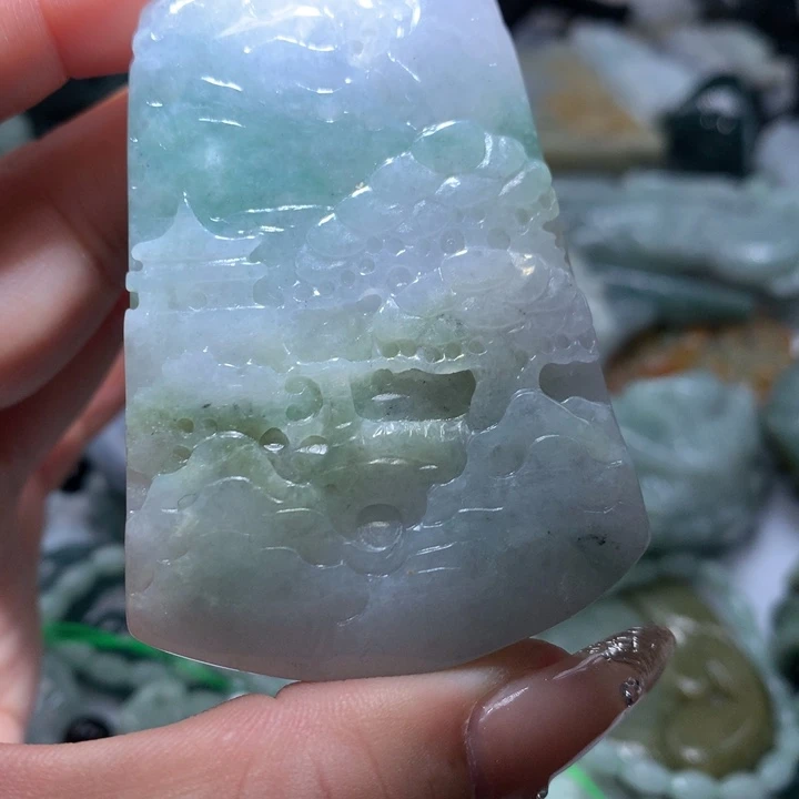 翡翠未镶嵌颈饰保真天然A货翡翠