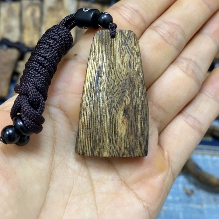 手把件沉香奇楠沉香素牌吊坠