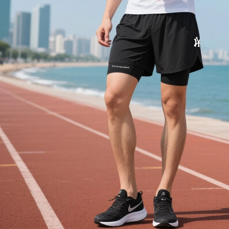 夏季情侣款冰丝速干运动短裤男士薄款透气休闲裤时尚百搭潮流短裤