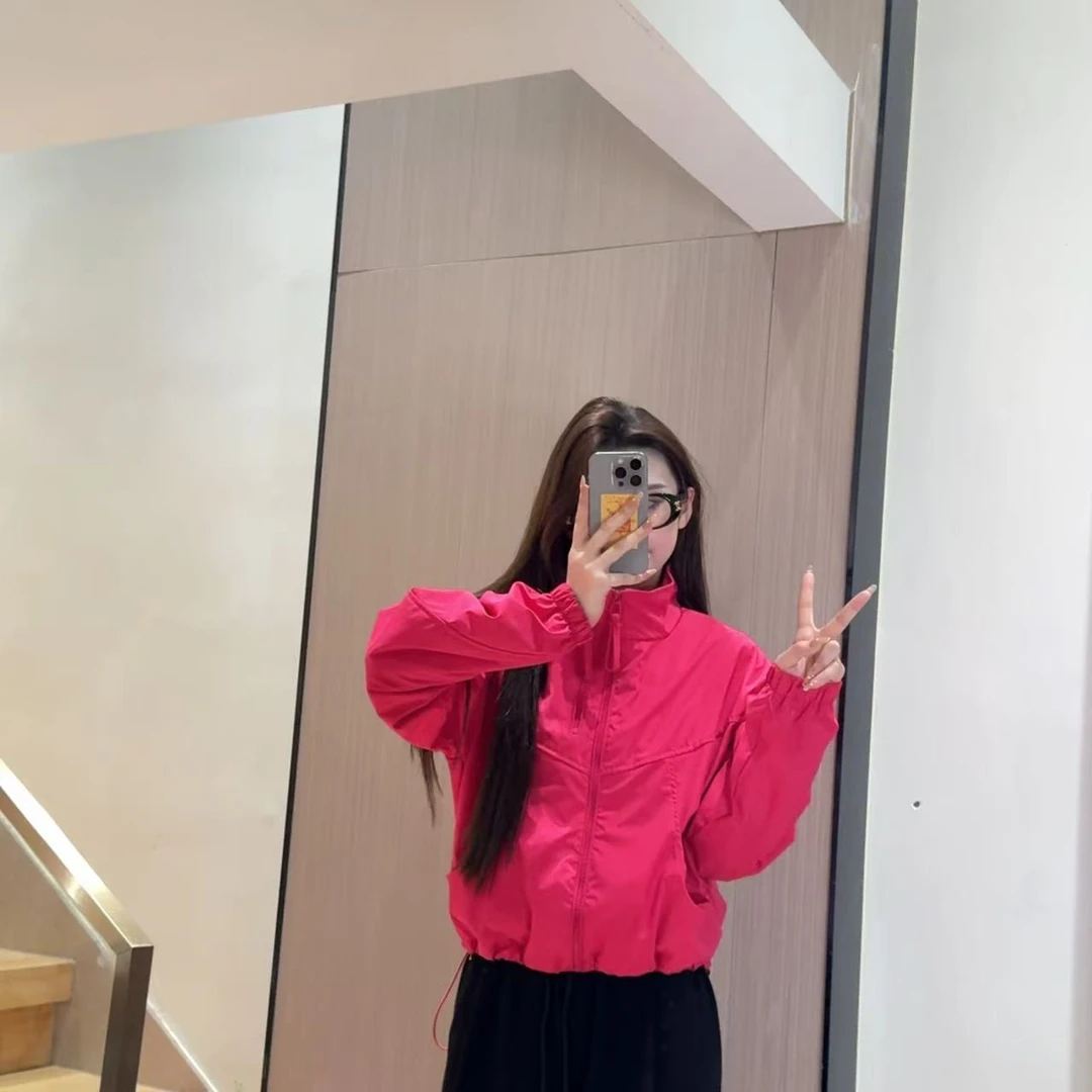 立领冲锋衣女短款拉链夹克时尚休闲小个子外套春秋百搭