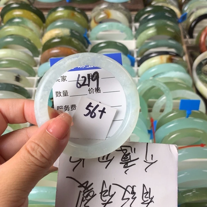 未镶嵌蛇纹石玉手镯6219