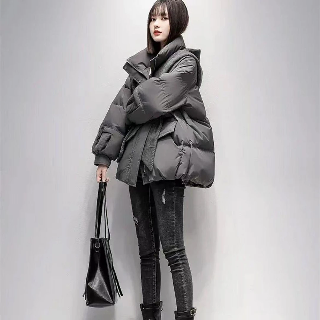 新百伦【奥莱撤柜】羽绒棉服女2025冬季新款连帽棉袄韩版大码宽松