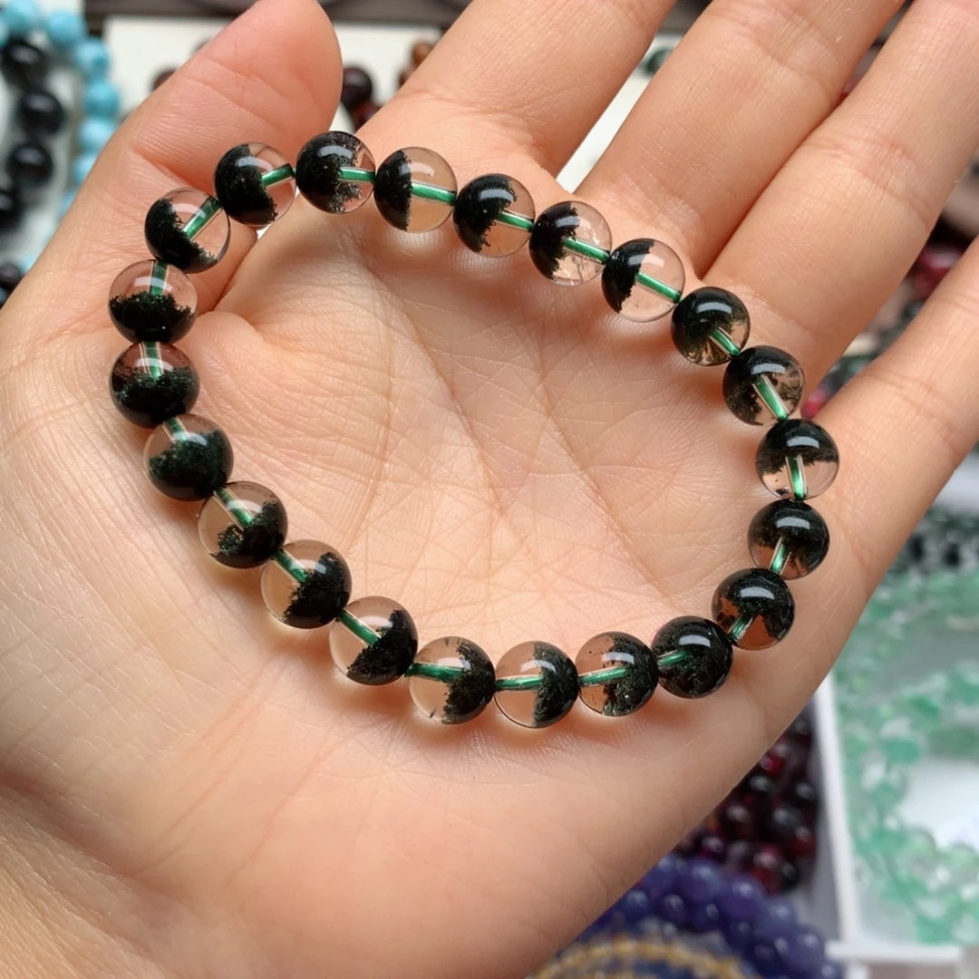 水晶手链未镶嵌绿幽灵聚宝盆8