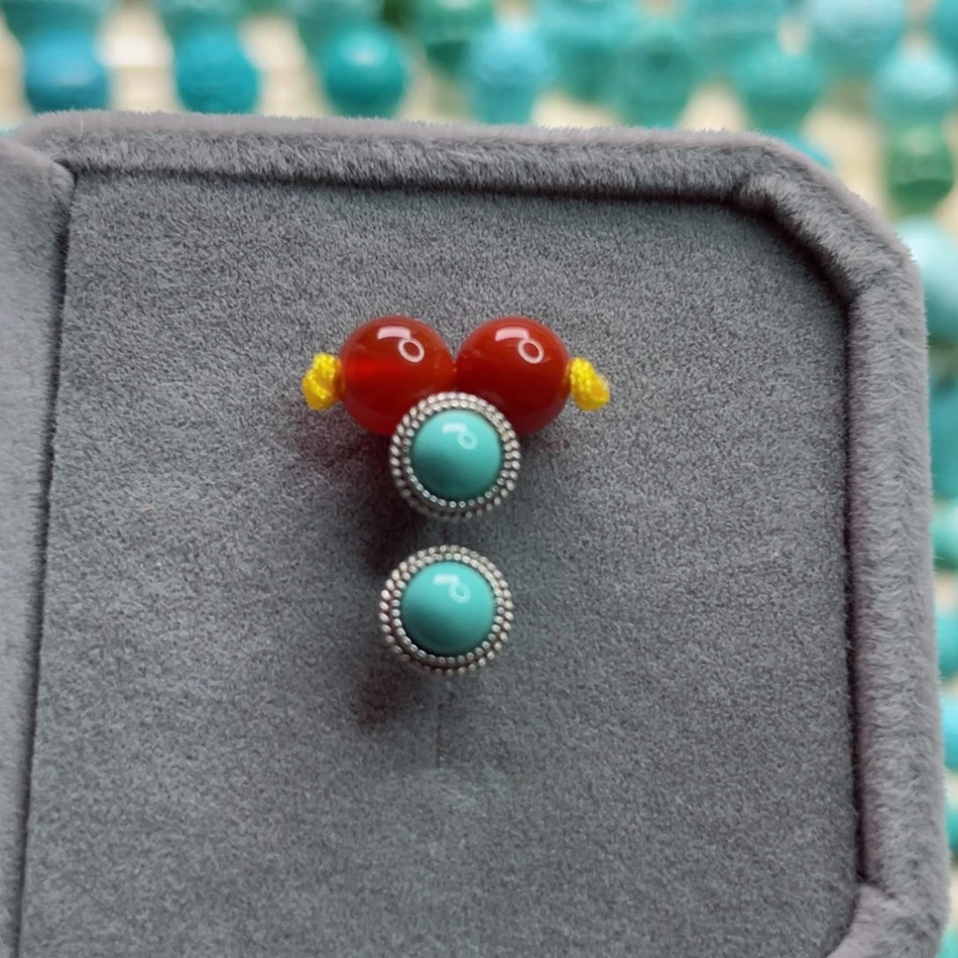 南红玛瑙颈饰银S925镶嵌