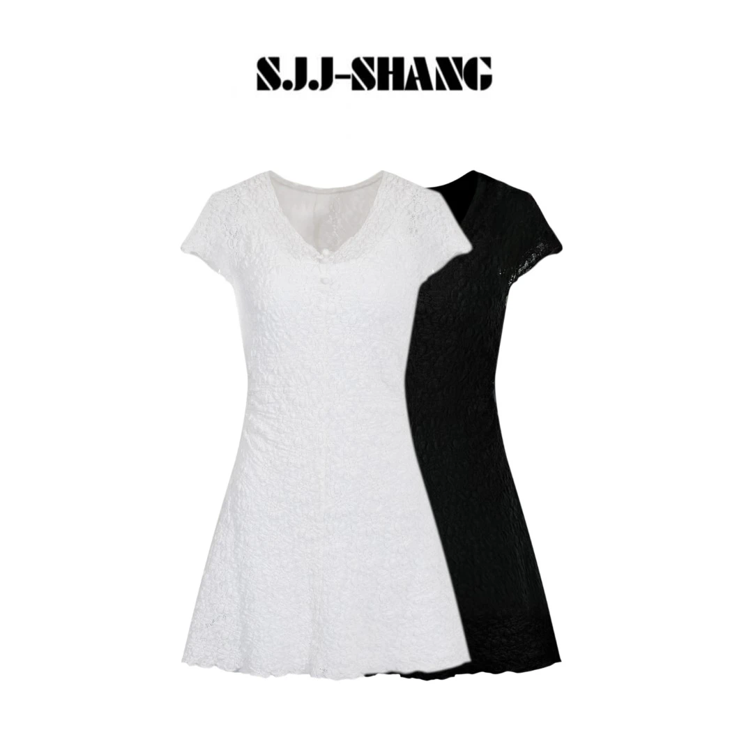 SJJ-SHANG【法式千金】25ss新款重磅棉亲肤轻奢气质连衣裙q134638p