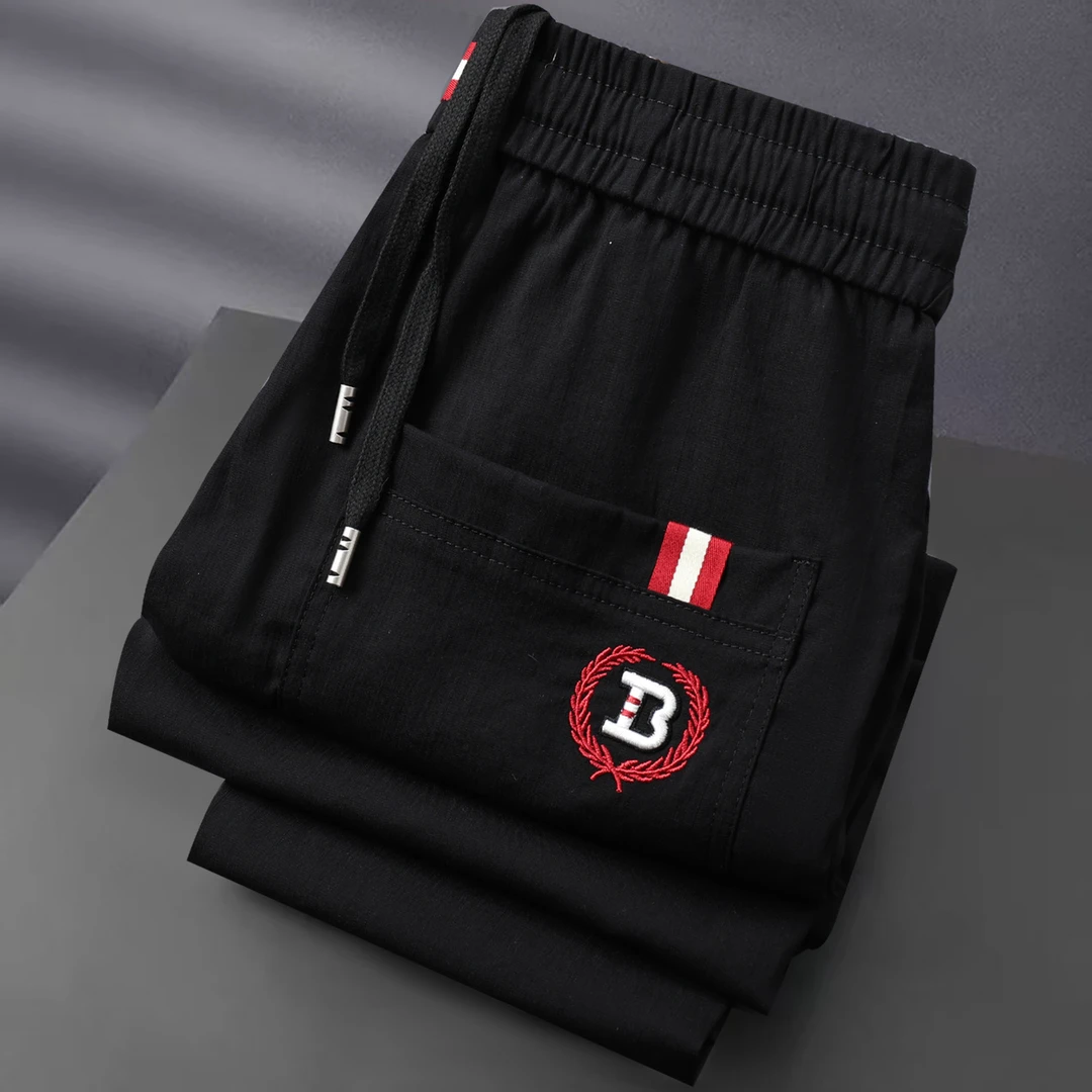 夏季薄款冰感透气男士休闲裤仿棉麻修身小脚男裤小直筒潮流百搭