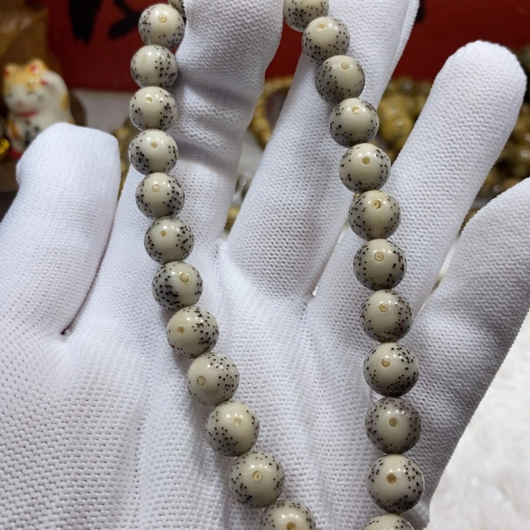 星月菩提手串瓷白10圆高货