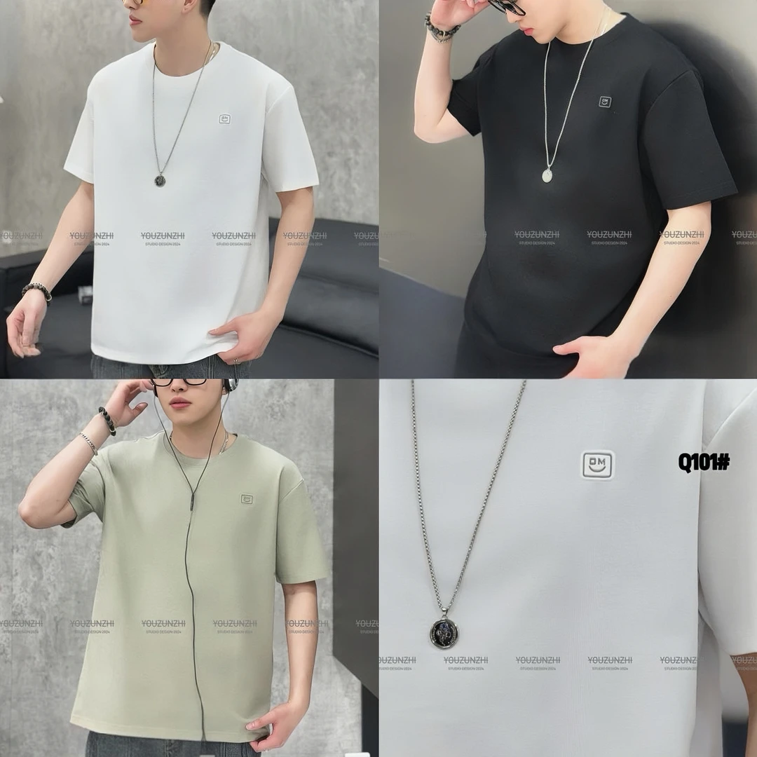 【凉感丝光棉T】101夏季男士经典百搭凉快半袖休闲简约风圆领短袖