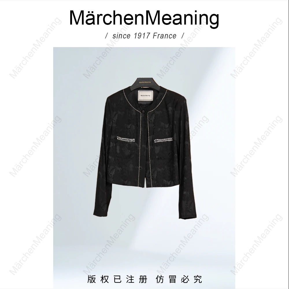 MärchenMeaning气质设计师黑色秋季新款高定外套（大俊）
