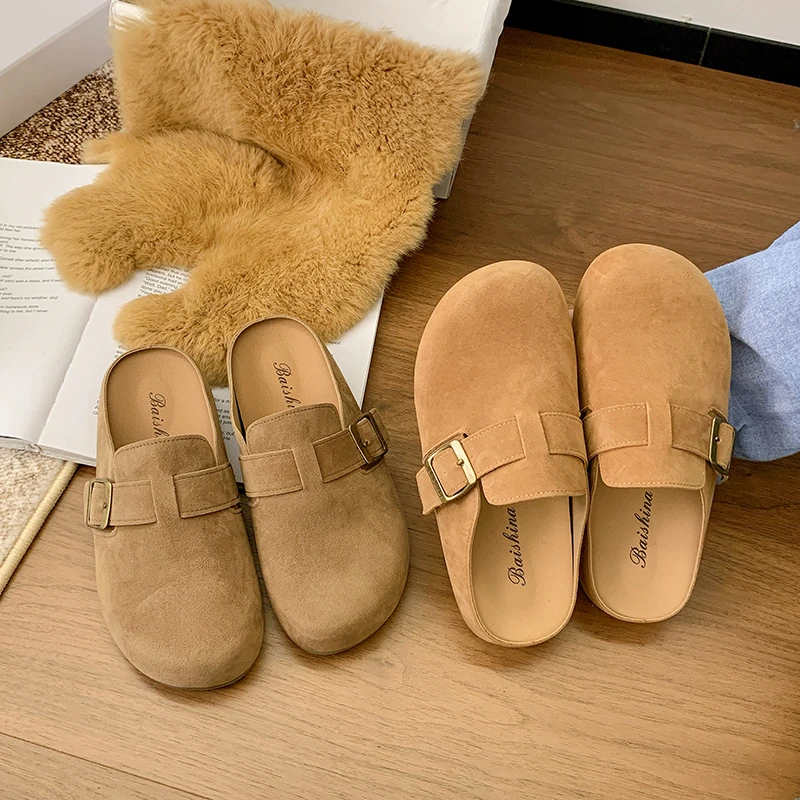 包头拖鞋女2025年春季新款复古勃肯鞋休闲软底网红百搭博肯鞋防滑