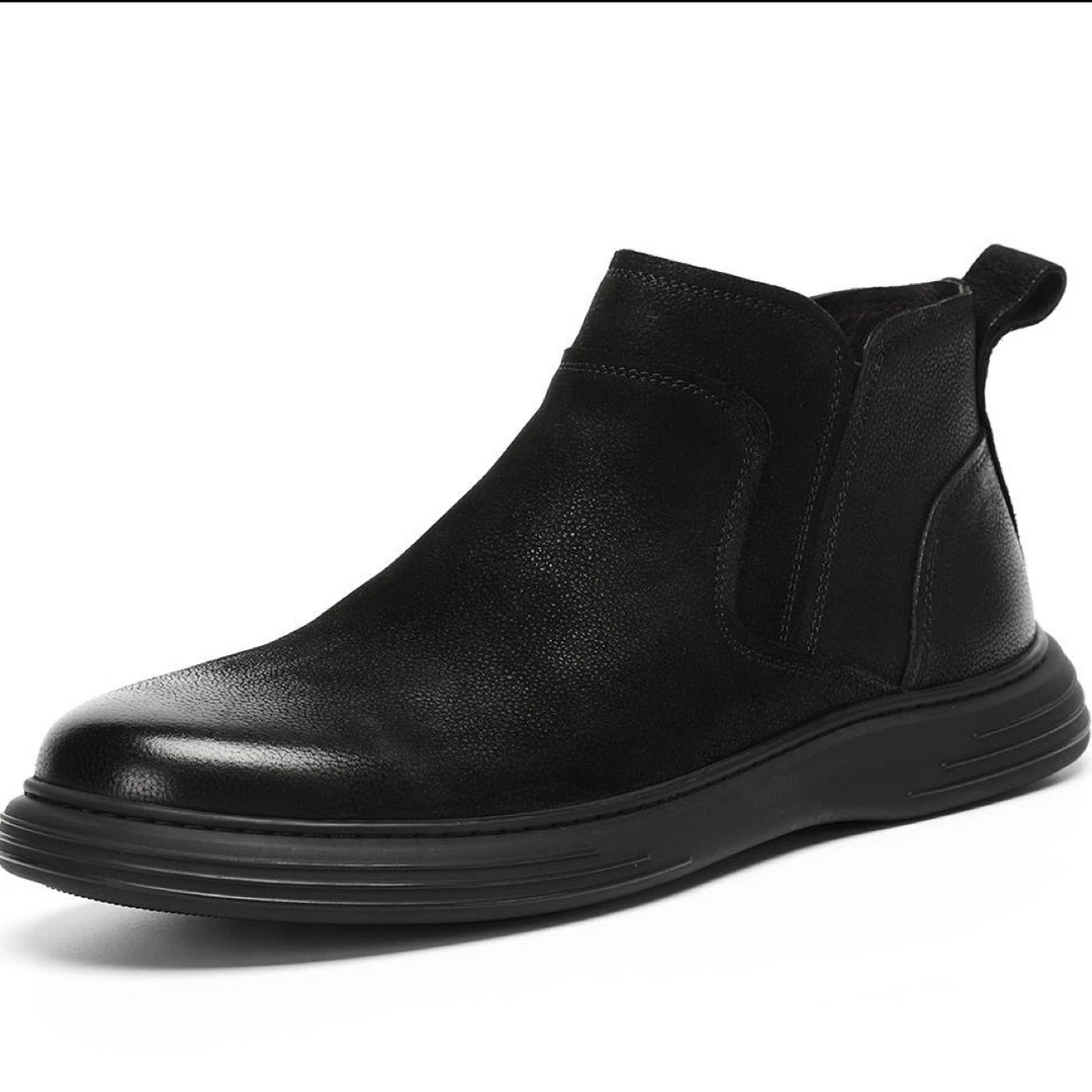 潮流风套筒尖头素面保暖马丁靴冬季加绒简约休闲【请勿私拍】