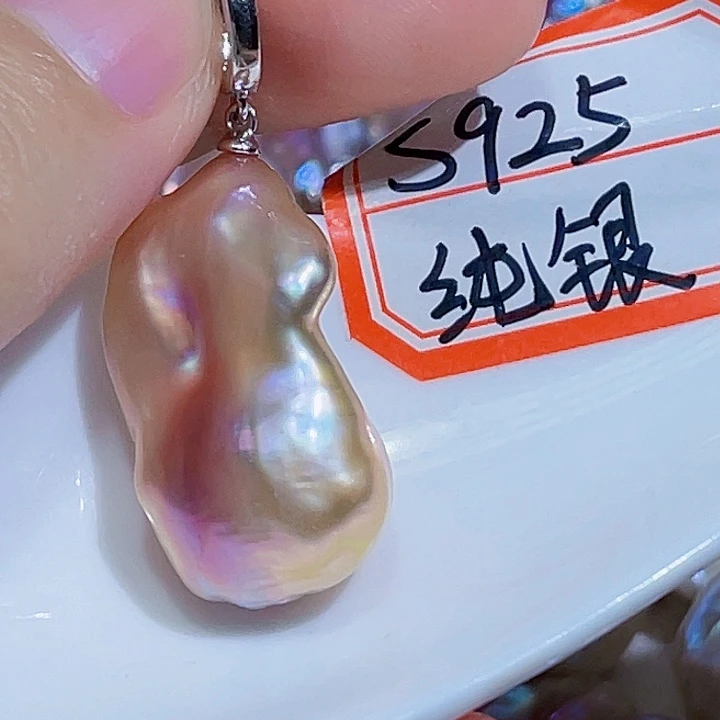 淡水珍珠银S925镶嵌颈饰